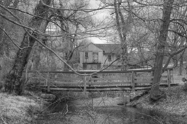 Waterloo Village Art Print featuring the photograph Wooden Bridge Over Stream - Waterloo Village by Christopher Lotito