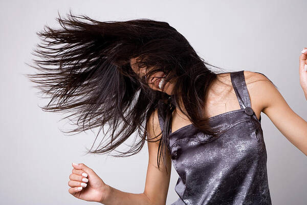 People Art Print featuring the photograph Young Woman Flicking Hair, Smiling by Lucas Lenci Photo