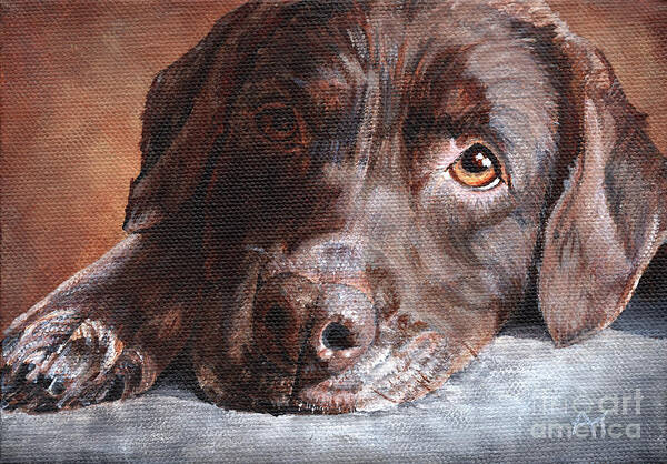 Dog Art Print featuring the painting Zoe by Annie Troe