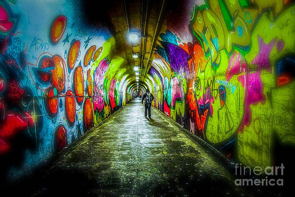 Tunnel Art Print featuring the photograph 191st Street tunnel by Cole Thompson