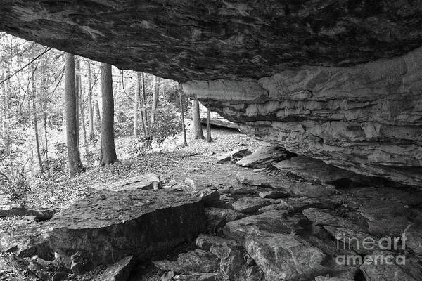 Tennessee Art Print featuring the photograph Black And White Cave by Phil Perkins