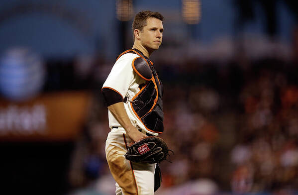 San Francisco Art Print featuring the photograph Buster Posey by Ezra Shaw
