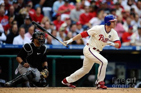 Playoffs Art Print featuring the photograph Chase Utley #1 by Jeff Zelevansky