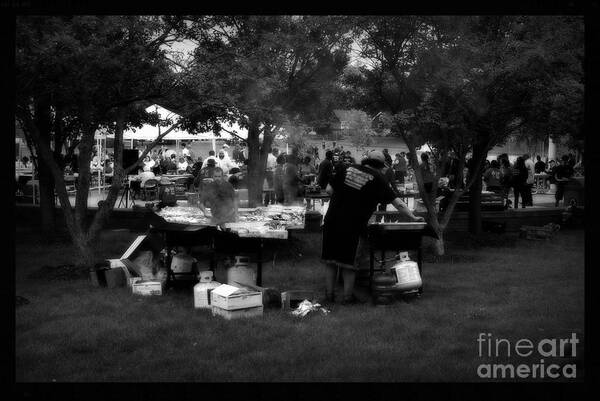 Black And White Art Print featuring the photograph Community Picnic #1 by Frank J Casella