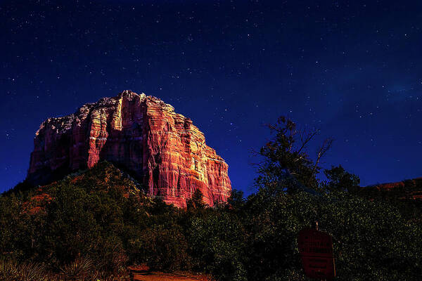  Art Print featuring the photograph Courthouse Rock under Full Moon #1 by Al Judge