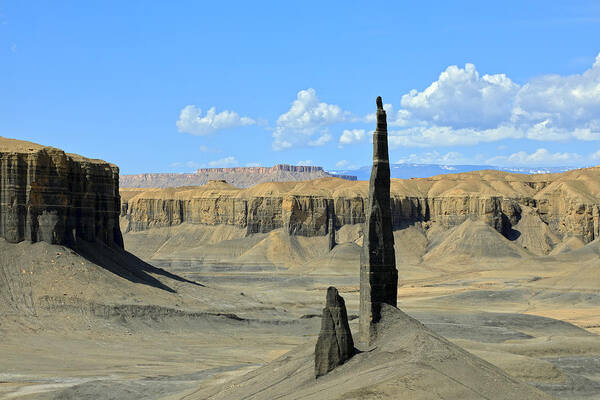 Scenics Art Print featuring the photograph High and thin rock needles in a desert landscape #1 by Rainer Grosskopf