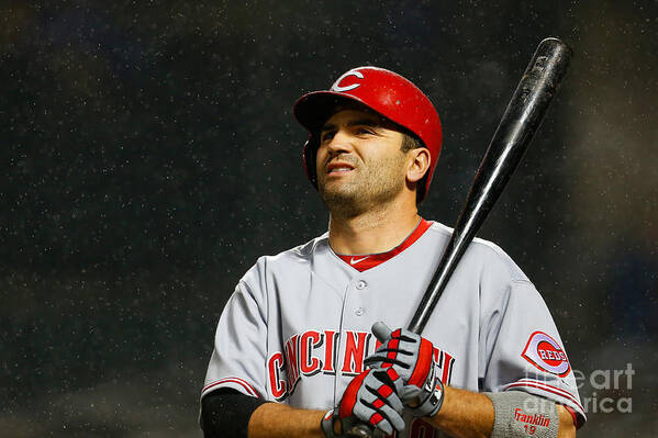 American League Baseball Art Print featuring the photograph Joey Votto by Mike Stobe