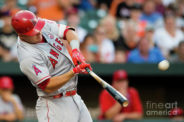 Three Quarter Length Art Print featuring the photograph Mike Trout #1 by Patrick Mcdermott