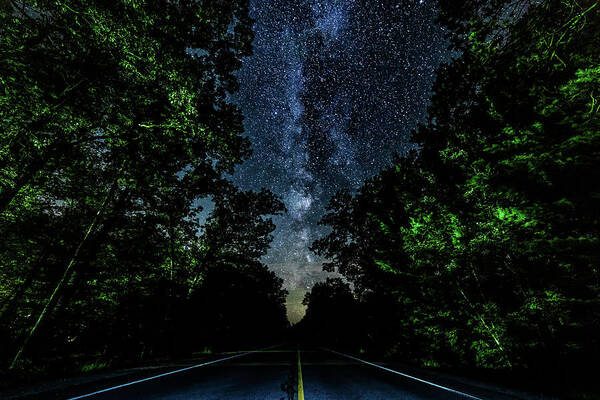 Milky Way Art Print featuring the photograph Milky Way Higgins Lake by Joe Holley
