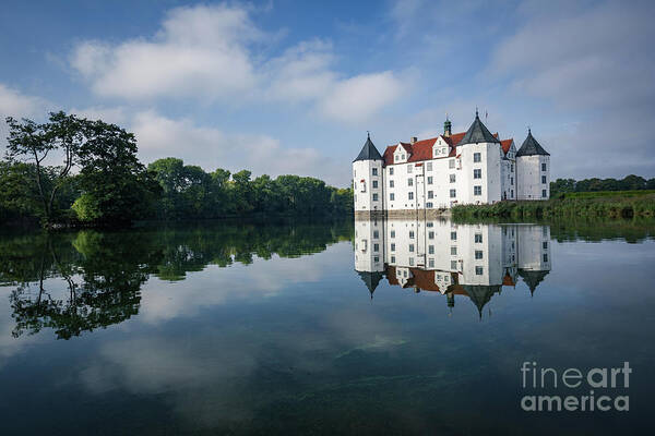 Glücksburg Castle Art Print featuring the photograph Gluecksburg Castle-Morning Reflections by Eva Lechner