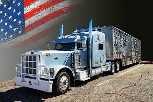 Peterbilt, American Truck with Cattle Trailer #1 Acrylic Print by Gert  Hilbink - Pixels