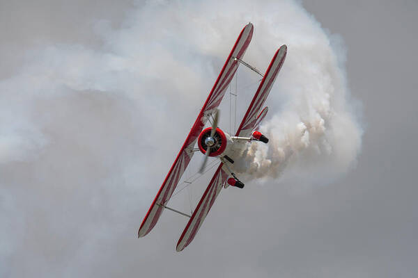 Red Art Print featuring the photograph Red and White Airplane #2 by Carolyn Hutchins