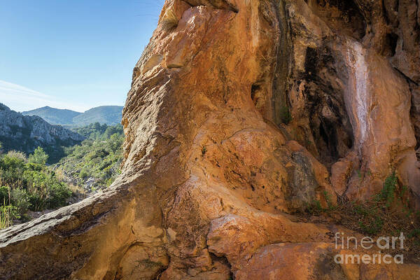Mountains Art Print featuring the photograph Red-brown rock formation 3. Abstract mountain beauty by Adriana Mueller