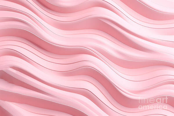Seamless Light Pastel Pink Glossy Soft Waves Background Texture