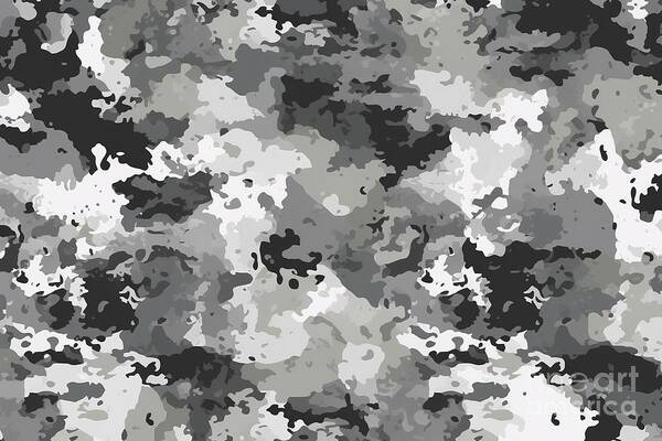 military gray camouflage pattern, seamless gray white background, urban  fabric texture. Stock Vector