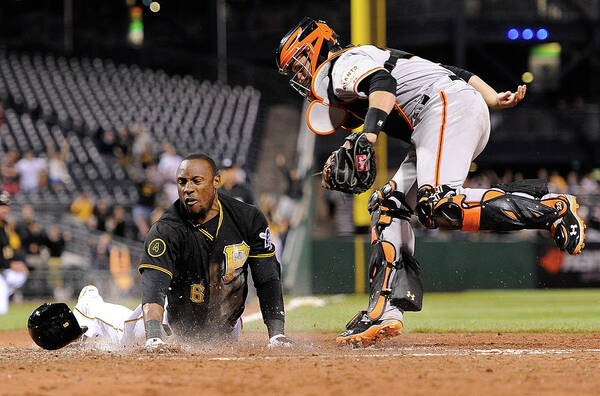 Ninth Inning Art Print featuring the photograph Starling Marte and Buster Posey by Joe Sargent