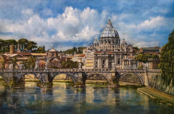  Art Print featuring the painting Vatican City, Rome #1 by Raouf Oderuth