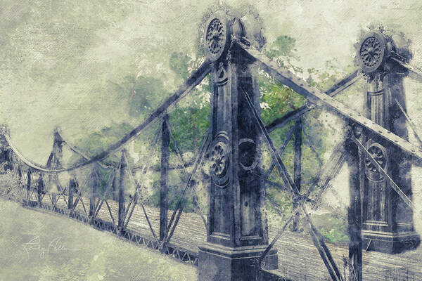Victorian Bridge Art Print featuring the digital art Victorian Bridge #1 by Randall Allen