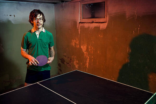Leisure Games Art Print featuring the photograph Vintage Mustache Ping Pong Player #1 by RyanJLane