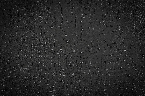 Black Color Art Print featuring the photograph Water drops on dark stone #1 by R.Tsubin