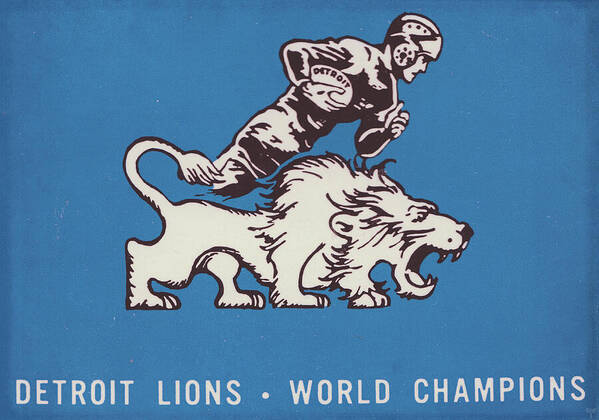 1957 Art Print featuring the mixed media 1957 Detroit Lions World Champions Art by Row One Brand