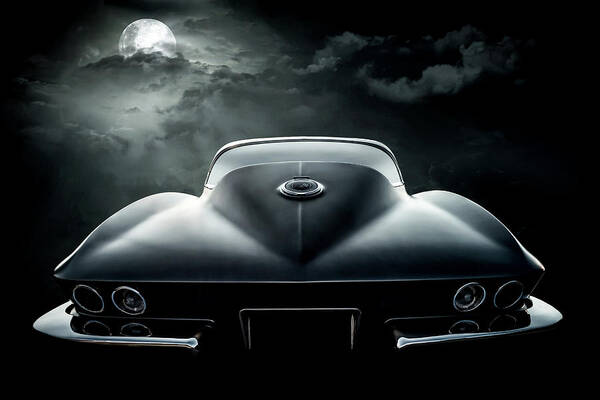 Corvette Art Print featuring the digital art Moon Lit by Douglas Pittman