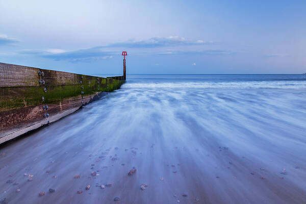 Bournemouth Art Print featuring the photograph Bournemouth groyne at Sunset #2 by Ian Middleton