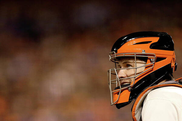 Buster Posey Art Print featuring the photograph Buster Posey by Ezra Shaw