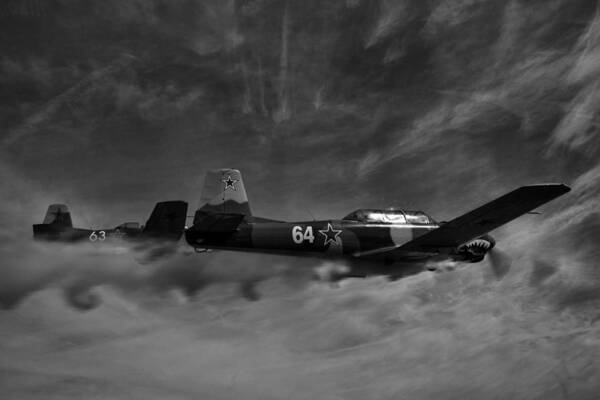 Black Art Print featuring the photograph Formation Flight in Black and White by Carolyn Hutchins