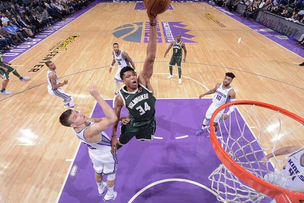 Nba Pro Basketball Art Print featuring the photograph Giannis Antetokounmpo by Rocky Widner