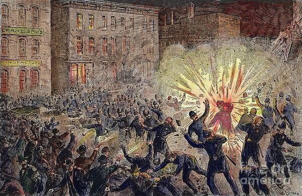 1886 Art Print featuring the drawing Haymarket Riot, 1886 #2 by Granger