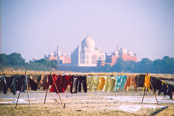 India Art Print featuring the photograph Taj Mahal / Laundry by Claude Taylor