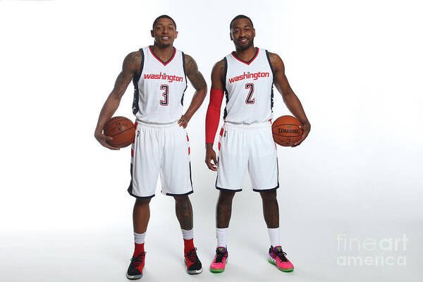 Nba Pro Basketball Art Print featuring the photograph John Wall and Bradley Beal #2 by Ned Dishman