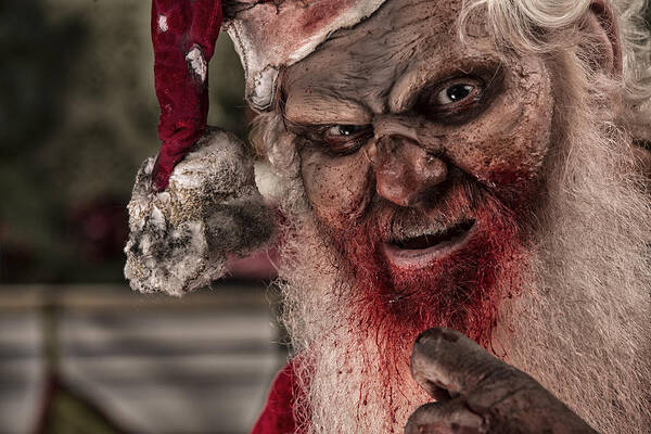 Horror Art Print featuring the photograph Pictures of Real Santa Zombie the Serial Killer #2 by Inhauscreative