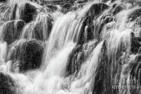 Black And White Art Print featuring the photograph Rushing Water #2 by Phil Perkins