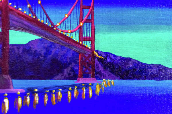 Golden Gate Bridge Art Print featuring the painting The Empty Feeling of New #2 by Ashley Wright