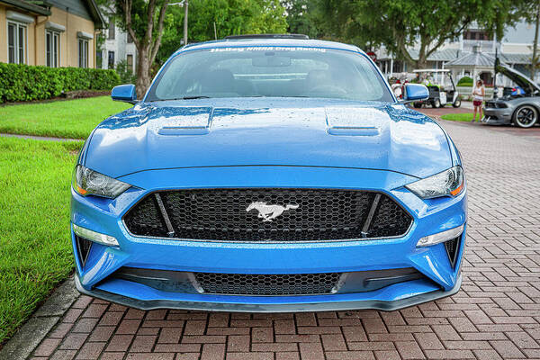 2018 Ford Gt 5.0 Art Print featuring the photograph 2018 Blue Ford Mustang GT 50 X117 by Rich Franco