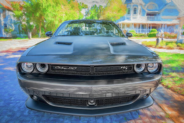 2020 Dodge Challenger Hemi 50th Anniversary Rt Shaker Convertible Art Print featuring the photograph 2020 Dodge Challenger Hemi 50th Anniversary RT Shaker Convertible X127 by Rich Franco