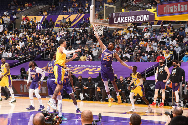 Playoffs Art Print featuring the photograph 2021 NBA Playoffs - Phoenix Suns v Los Angeles Lakers by Andrew D. Bernstein