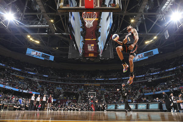 Obi Toppin Art Print featuring the photograph 2022 NBA All-Star - AT&T Slam Dunk by Nathaniel S. Butler