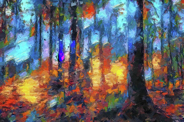 Forest Art Print featuring the digital art Power of Nature #27 by TintoDesigns