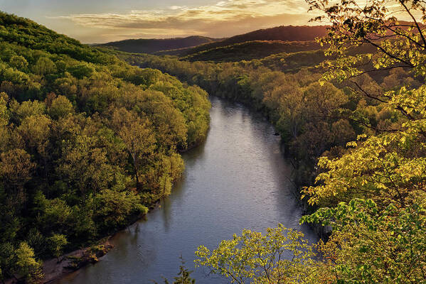 River Art Print featuring the photograph Current River from Bee Bluff #3 by Robert Charity