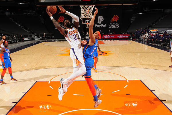 Nba Pro Basketball Art Print featuring the photograph Oklahoma City Thunder v Phoenix Suns by Barry Gossage