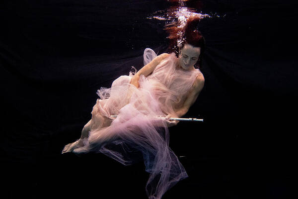 Nina Art Print featuring the photograph Nina underwater for the Hydroflute project #4 by Dan Friend