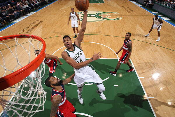 Giannis Antetokounmpo Art Print featuring the photograph Giannis Antetokounmpo #44 by Gary Dineen