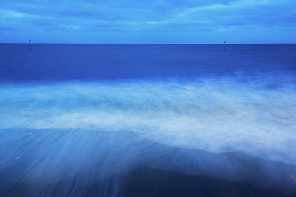 Hunstanton Art Print featuring the photograph Hunstanton beach at dusk #5 by Ian Middleton