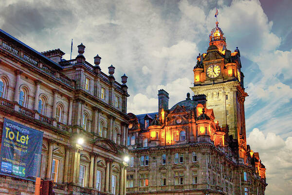 City Of Edinburgh Scotland Art Print featuring the digital art City of Edinburgh Scotland by SnapHappy Photos