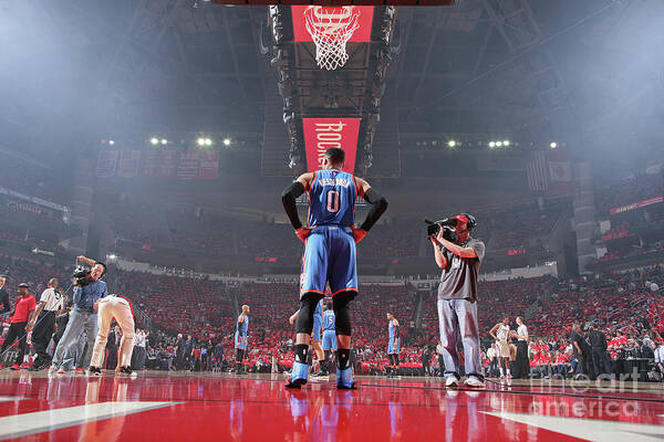 Playoffs Art Print featuring the photograph Russell Westbrook by Nathaniel S. Butler