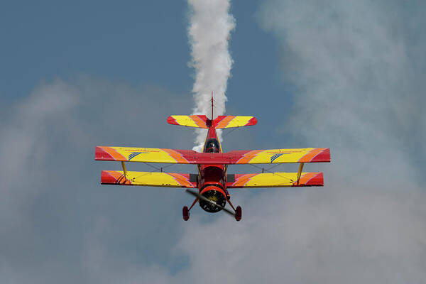 Red Art Print featuring the photograph Red and Yellow Airplane #9 by Carolyn Hutchins