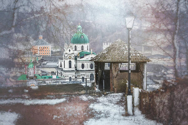 Salzburg Art Print featuring the photograph A Little Snow in Salzburg by Carol Japp